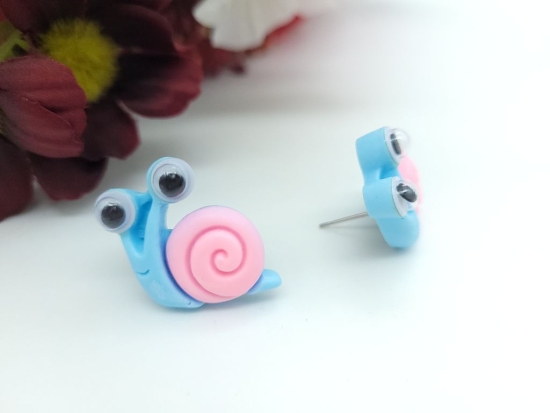 Preview: Schnecke Ohrstecker große Augen